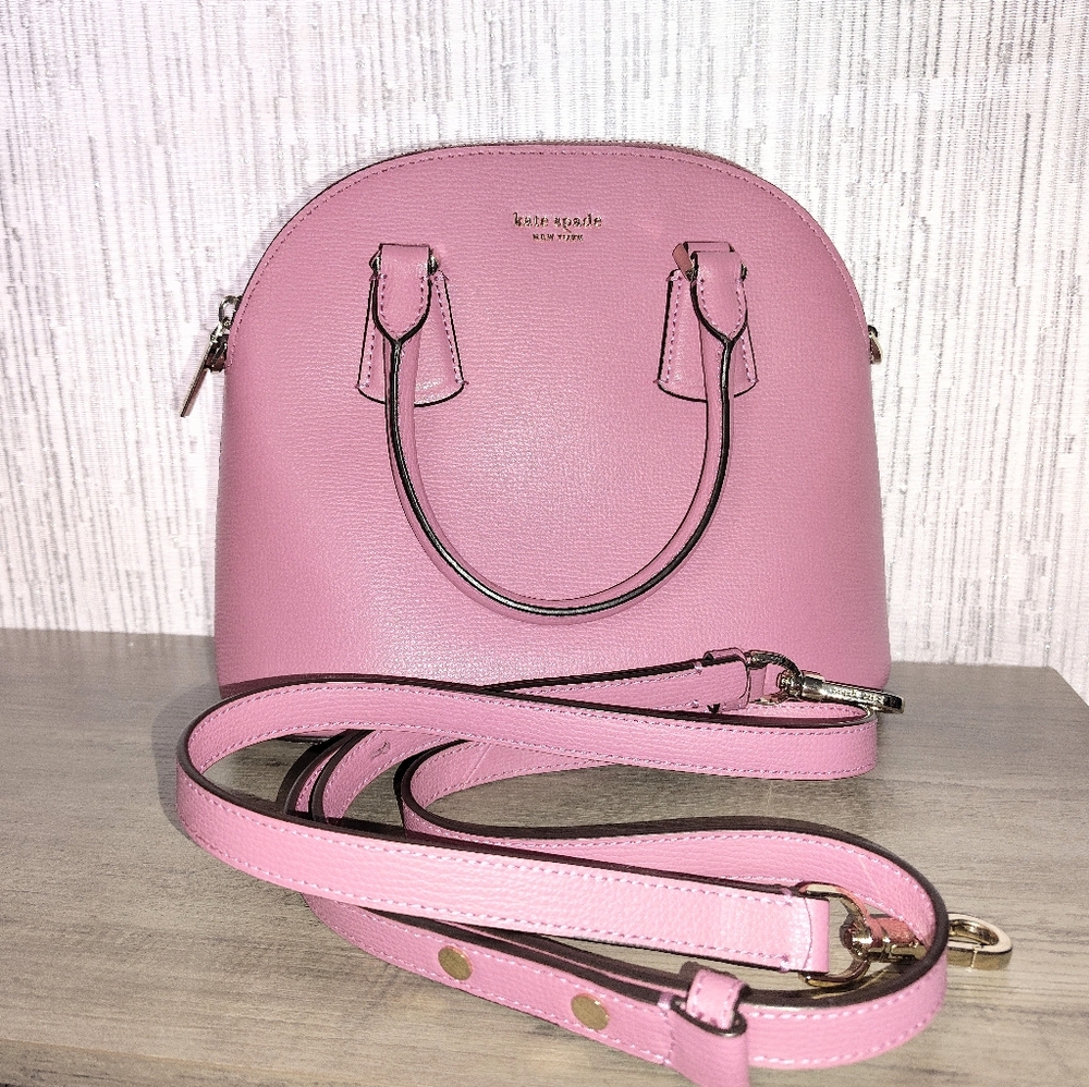 Kate Spade Pink Medium Dome Satchel & Crossbody Strap + Dust Bag - Picture 3 of 12